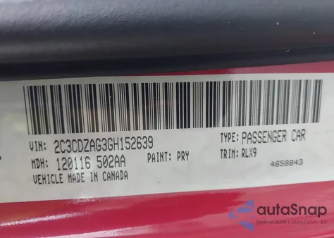 2016 Dodge Challenger Sxt Plus z USA, uszkodzony, nr VIN 2C3CDZAG3GH152639